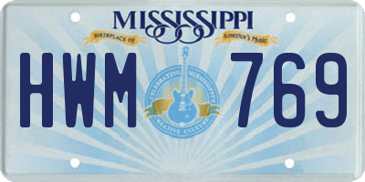 MS license plate HWM769