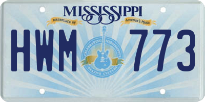 MS license plate HWM773