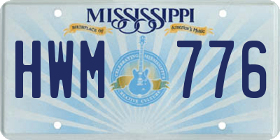 MS license plate HWM776