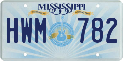 MS license plate HWM782