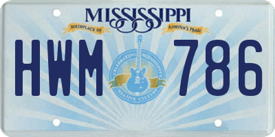 MS license plate HWM786