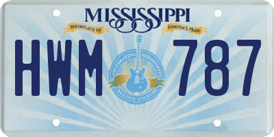 MS license plate HWM787