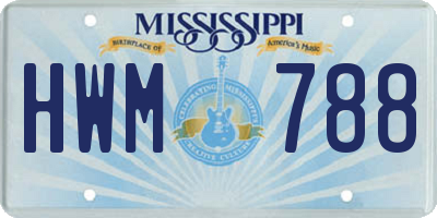 MS license plate HWM788