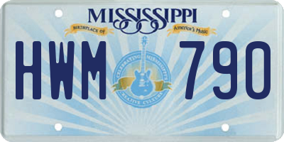 MS license plate HWM790