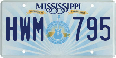 MS license plate HWM795