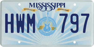 MS license plate HWM797