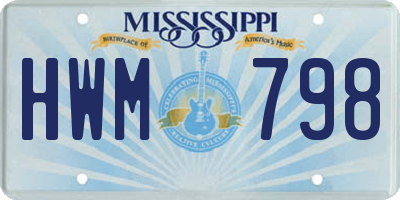 MS license plate HWM798