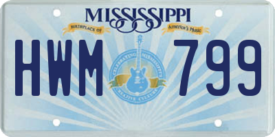 MS license plate HWM799