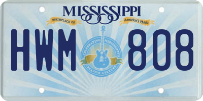 MS license plate HWM808