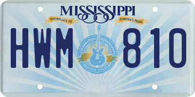 MS license plate HWM810