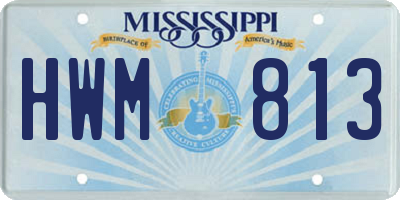 MS license plate HWM813