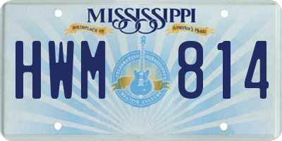 MS license plate HWM814