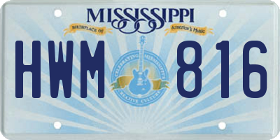 MS license plate HWM816