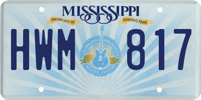 MS license plate HWM817
