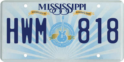 MS license plate HWM818
