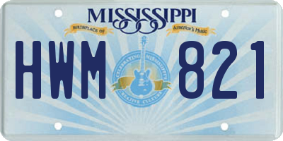 MS license plate HWM821