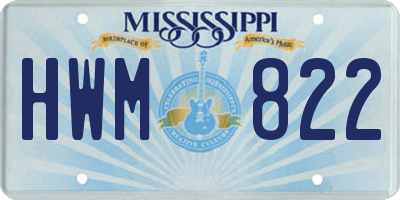 MS license plate HWM822
