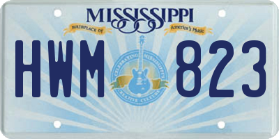 MS license plate HWM823