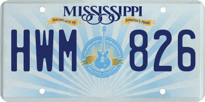 MS license plate HWM826