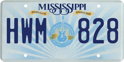 MS license plate HWM828