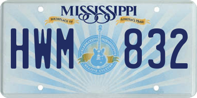 MS license plate HWM832
