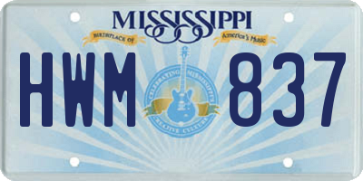 MS license plate HWM837