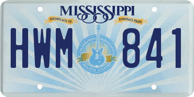 MS license plate HWM841