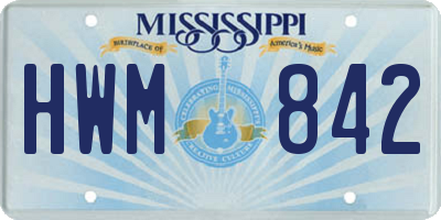 MS license plate HWM842