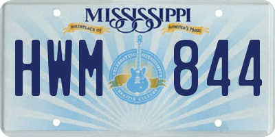 MS license plate HWM844