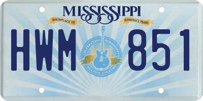 MS license plate HWM851
