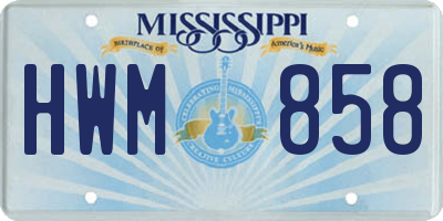 MS license plate HWM858