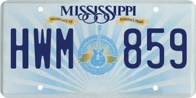 MS license plate HWM859