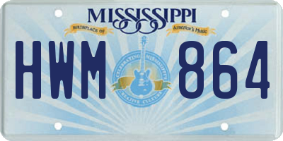 MS license plate HWM864