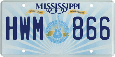 MS license plate HWM866