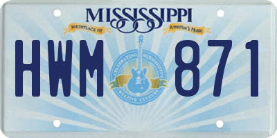 MS license plate HWM871