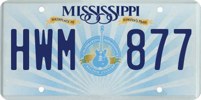 MS license plate HWM877