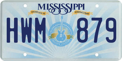 MS license plate HWM879