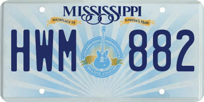MS license plate HWM882