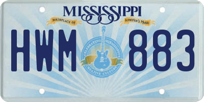 MS license plate HWM883