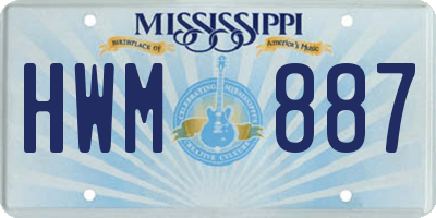 MS license plate HWM887