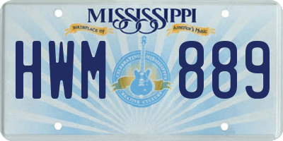MS license plate HWM889
