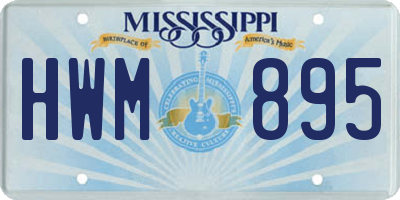 MS license plate HWM895