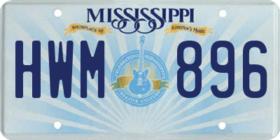 MS license plate HWM896