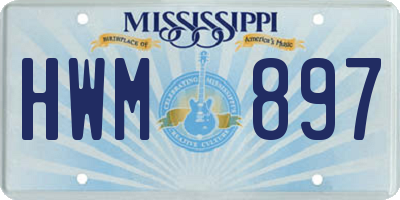 MS license plate HWM897