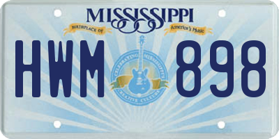 MS license plate HWM898