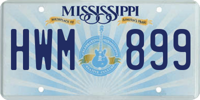 MS license plate HWM899
