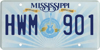 MS license plate HWM901