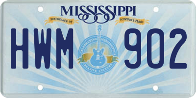 MS license plate HWM902
