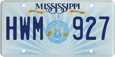 MS license plate HWM927