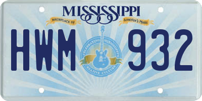 MS license plate HWM932